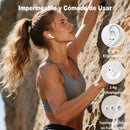 Auriculares Bluetooth 5.4 com ecrã tátil, cancelamento de ruído ANC+ENC, impermeáveis IPX7, brancos