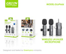 Microfone de lapela sem fios universal 3 em 1, com conetor 3,5 mm, tipo C e Lightning Grenn Lyca GL69666